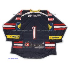 Piráti (Pirates) Chomutov 2012-13 Czech Extraliga #1 Goalie Czech Hockey Jersey Dark