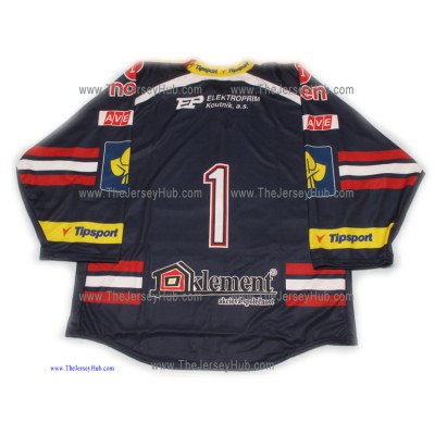 Piráti (Pirates) Chomutov 2012-13 Czech Extraliga #1 Goalie Czech Hockey Jersey Dark Piráti (Pirates) Chomutov 2012-13 Czech Extraliga #1 Goalie Czech Hockey Jersey Dark