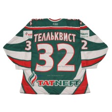 AK Bars Kazan 2009-10 Russian Hockey Jersey Mikael Tellqvist Dark