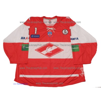 Spartak Moscow 2011-12 #1 Goalie Russian Hockey Jersey Dark Spartak Moscow 2011-12 #1 Goalie Russian Hockey Jersey Dark