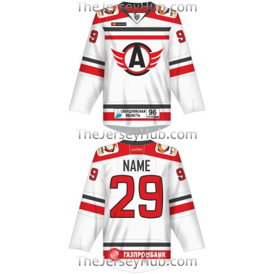 Avtomobilist Yekaterinburg KHL 2017-18 Russian Hockey Jersey Light