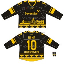 Severstal Cherepovets KHL 2018-19 Russian Hockey Jersey Dark Severstal Cherepovets KHL 2018-19 Russian Hockey Jersey Dark