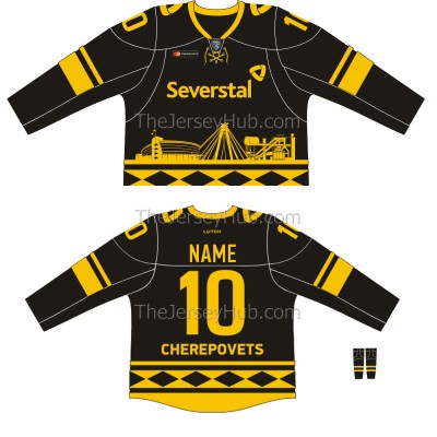 Severstal Cherepovets KHL 2018-19 Russian Hockey Jersey Dark
