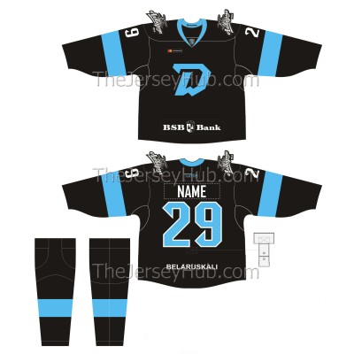 Dinamo Dynamo Minsk KHL 2019-20 Russian Hockey Jersey Dark Alternate Dinamo Dynamo Minsk KHL 2019-20 Russian Hockey Jersey Dark Alternate