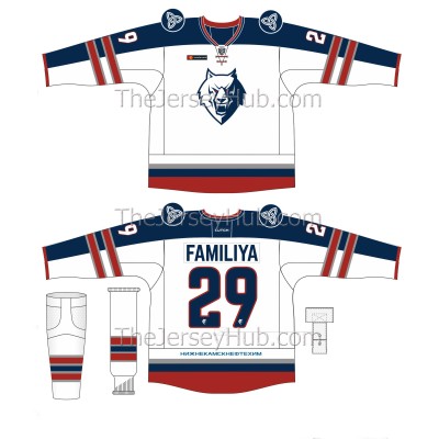 Neftekhimik Nizhnekamsk KHL 2019-20 Russian Hockey Jersey Light