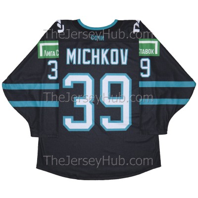 Sochi KHL 2022-23 Russian Hockey Jersey Michkov Dark