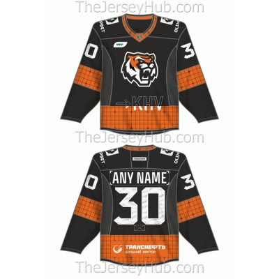 Amur Khabarovsk KHL 2023-24 Russian Hockey Jersey Dark Alternate Grebyonkin Grebenkin Amur Khabarovsk KHL 2023-24 Russian Hockey Jersey Dark Alternate Grebyonkin Grebenkin