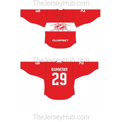 Spartak Moscow 2023-24 Russian Hockey Jersey Dark Pre-Season