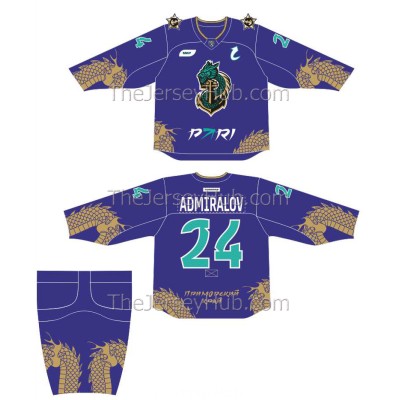Admiral Vladivostok KHL 2024-25 Russian Hockey Jersey Dark Alternate Admiral Vladivostok KHL 2024-25 Russian Hockey Jersey Dark Alternate