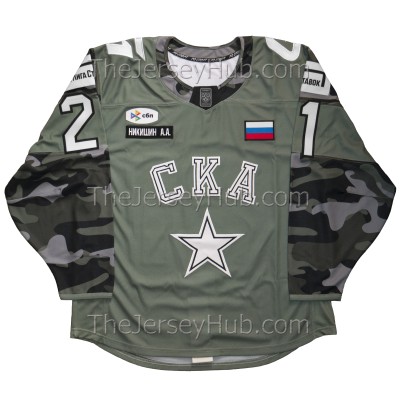 SKA St. Petersburg Army KHL 2024-25 Authentic Game Russian Hockey Jersey Demidov Nikishin Grigorenko Gritsyuk Zavragin Kuznetsov Dark SKA St. Petersburg Army KHL 2024-25 Authentic Game Russian Hockey Jersey Demidov Nikishin Grigorenko Gritsyuk Zavragin Kuznetsov Dark