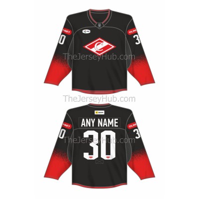 Spartak Moscow 2024-25 Russian Hockey Jersey Dark Alternate