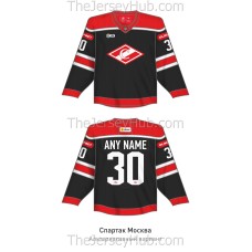 Spartak Moscow 2025-26 Russian Hockey Jersey Dark Alternate