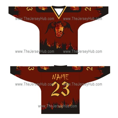 Fire Skulls Russian Hockey Jersey Dark