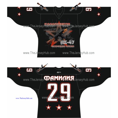 Kalashnikov AK-47 USSR Soviet Russian Hockey Jersey Dark Kalashnikov AK-47 USSR Soviet Russian Hockey Jersey Dark