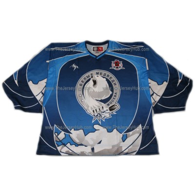 White Bears #1 Goalie Russian Hockey Jersey Dark White Bears #1 Goalie Russian Hockey Jersey Dark