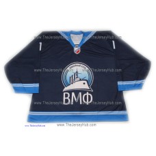 Russian Navy 2012-13 #1 Goalie Russian Hockey Jersey Dark