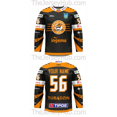 Dukla Michalovce Tipos Extraliga 2020-21 Slovak Hockey Jersey Dark