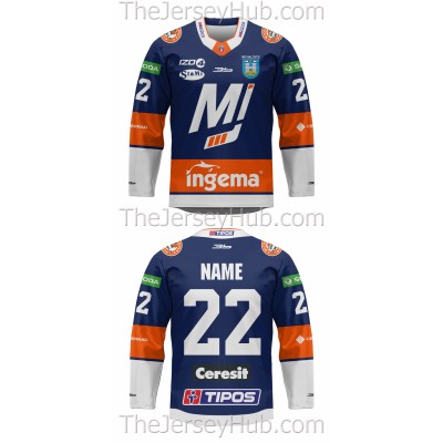 Dukla Michalovce Tipos Extraliga 2022-23 Slovak Hockey Jersey Dark