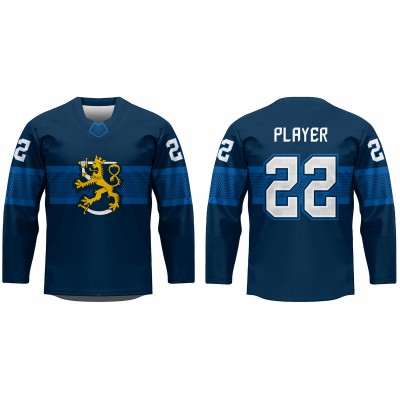 Team Finland 2022 Hockey Jersey Dark