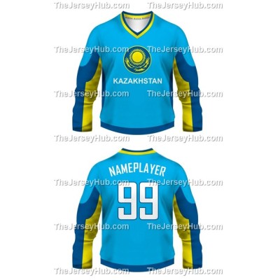 Team Kazakhstan Hockey Jersey Dark
