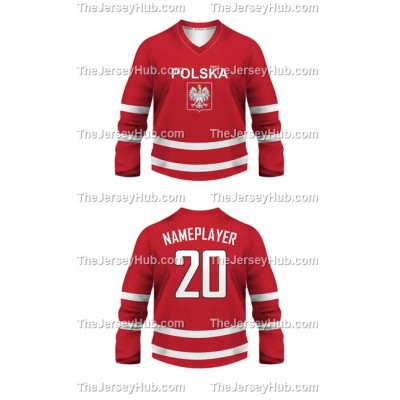 Team Poland Polska Hockey Jersey Dark