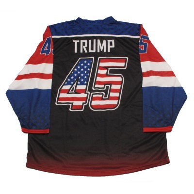 Donald Trump Team USA Hockey Jersey Dark 5