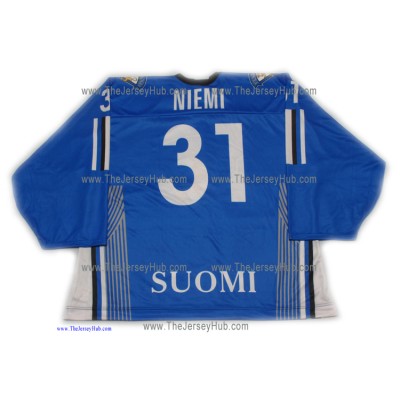 Team Finland Goalie Hockey Jersey Antti Niemi Dark