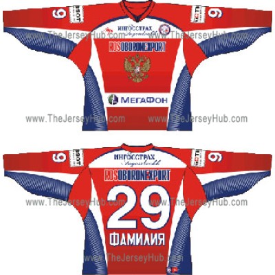 Team Russia 2009-10 Euro Tour Russian Hockey Jersey Dark Team Russia 2009-10 Euro Tour Russian Hockey Jersey Dark