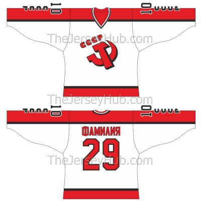 Team USSR 1991 Canada Cup Hamer and Sickle Soviet Hockey Jersey Light
