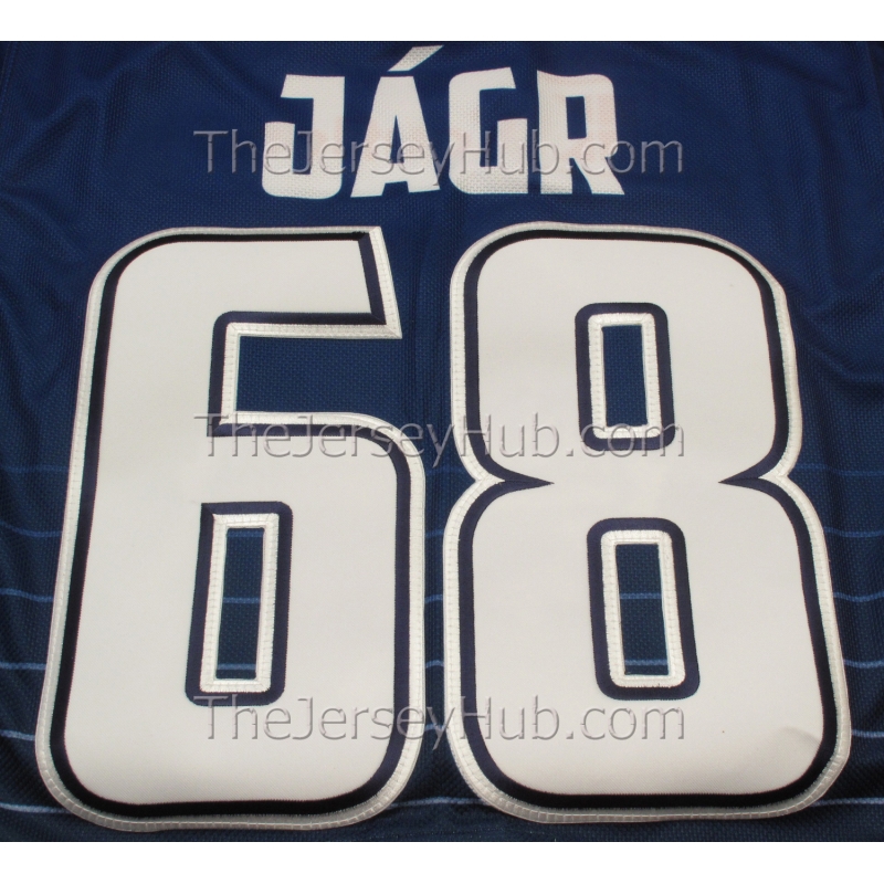 Jaromir Jagr #68 Kladno Poldi Hockey Jersey Large ELH Czech League Blue Mesh