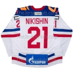 SKA St. Petersburg KHL 2024-25 Russian Signed Game Issued Hockey Jersey Alexander Nikishin Light