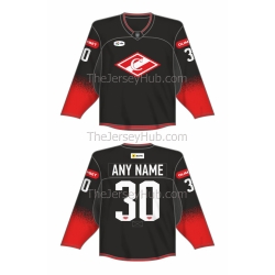 Spartak Moscow 2024-25 Russian Hockey Jersey Dark Alternative