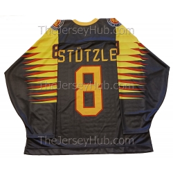 Tim Stutzle Stützle #8 Team Germany Hockey Jersey Dark