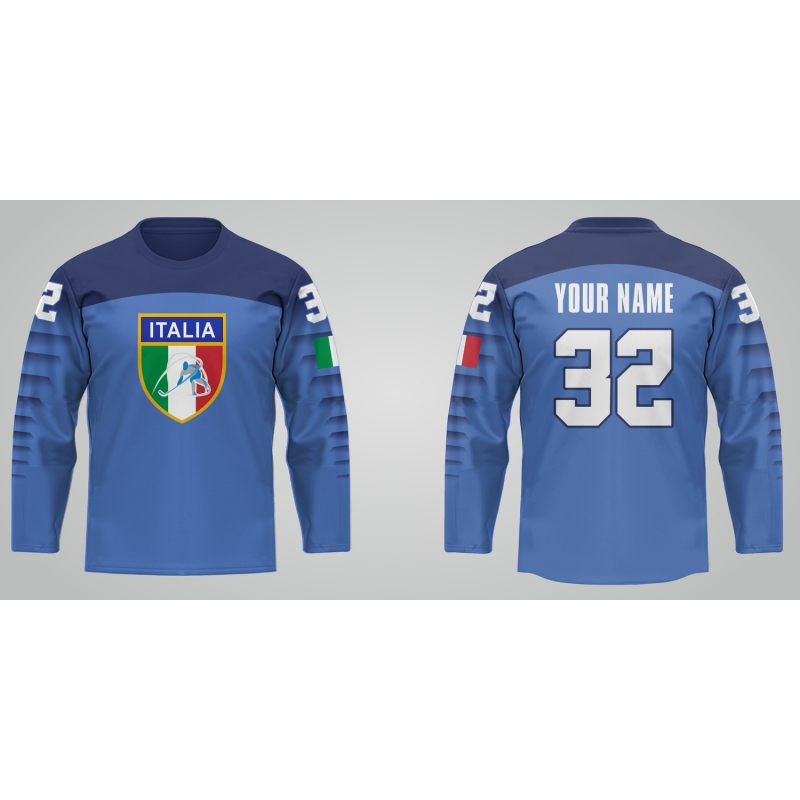 Team Italy White Ice Hockey Jersey Custom Name and Number