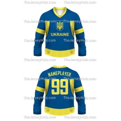 Team Ukraine Hockey Jersey Dark