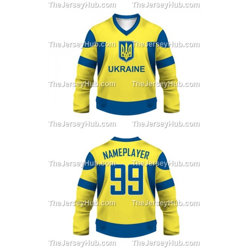  Custom Throwback Team Ukraine Hockey Jersey Any Name Number Top  Sewn Yellow : Clothing, Shoes & Jewelry